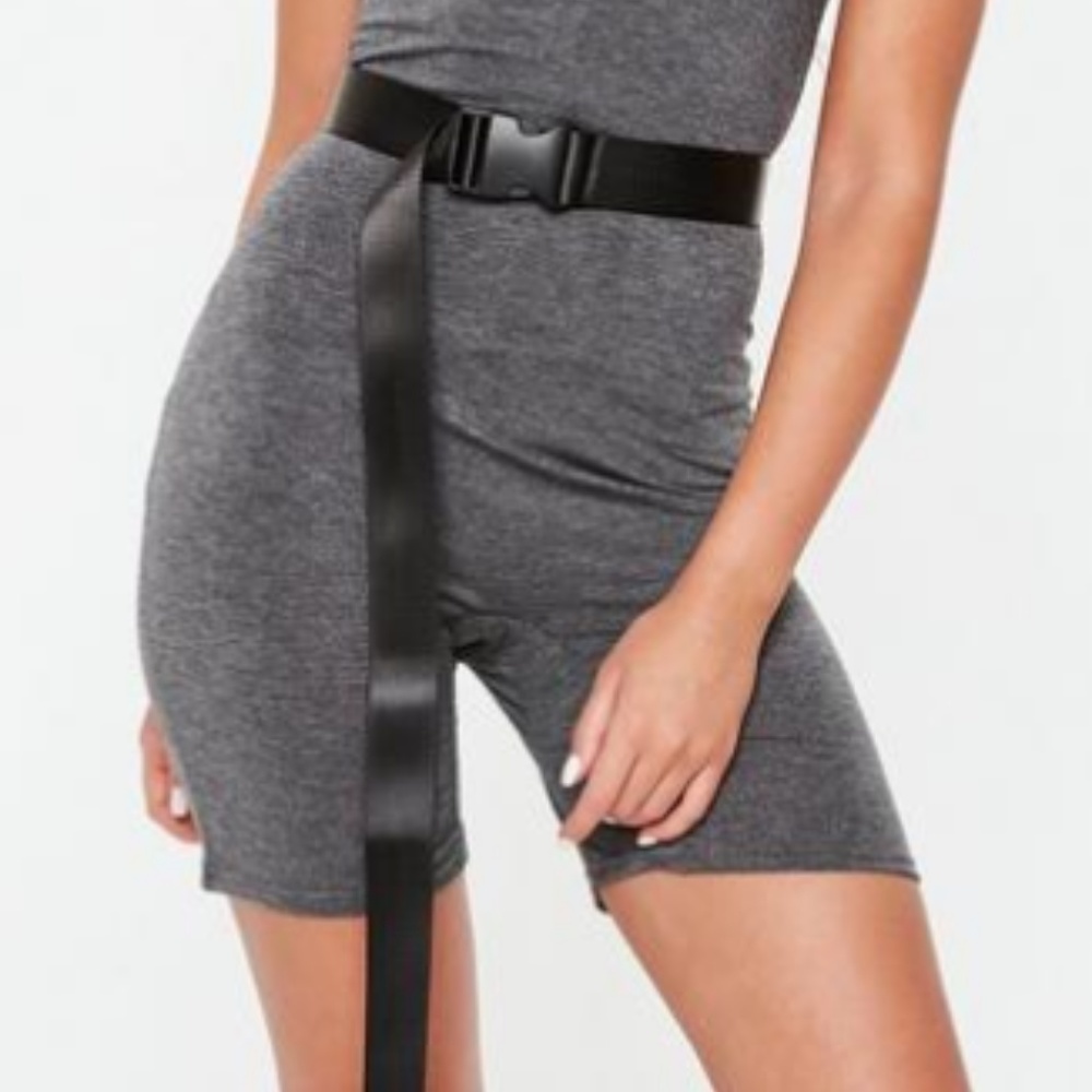 Grunge Canvas Black Buckle Waist Belt